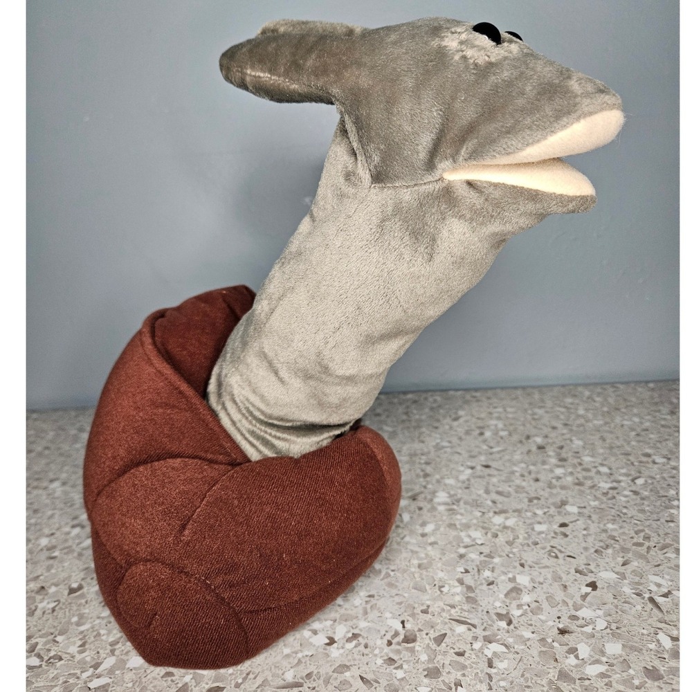 Folkmanis Snail Hand Puppet Brown Gray Retractable Plush Toy